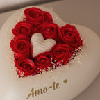 Coração com rosas vermelhas
