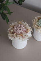 Vaso Amor com flores preservadas e gesso perfumado