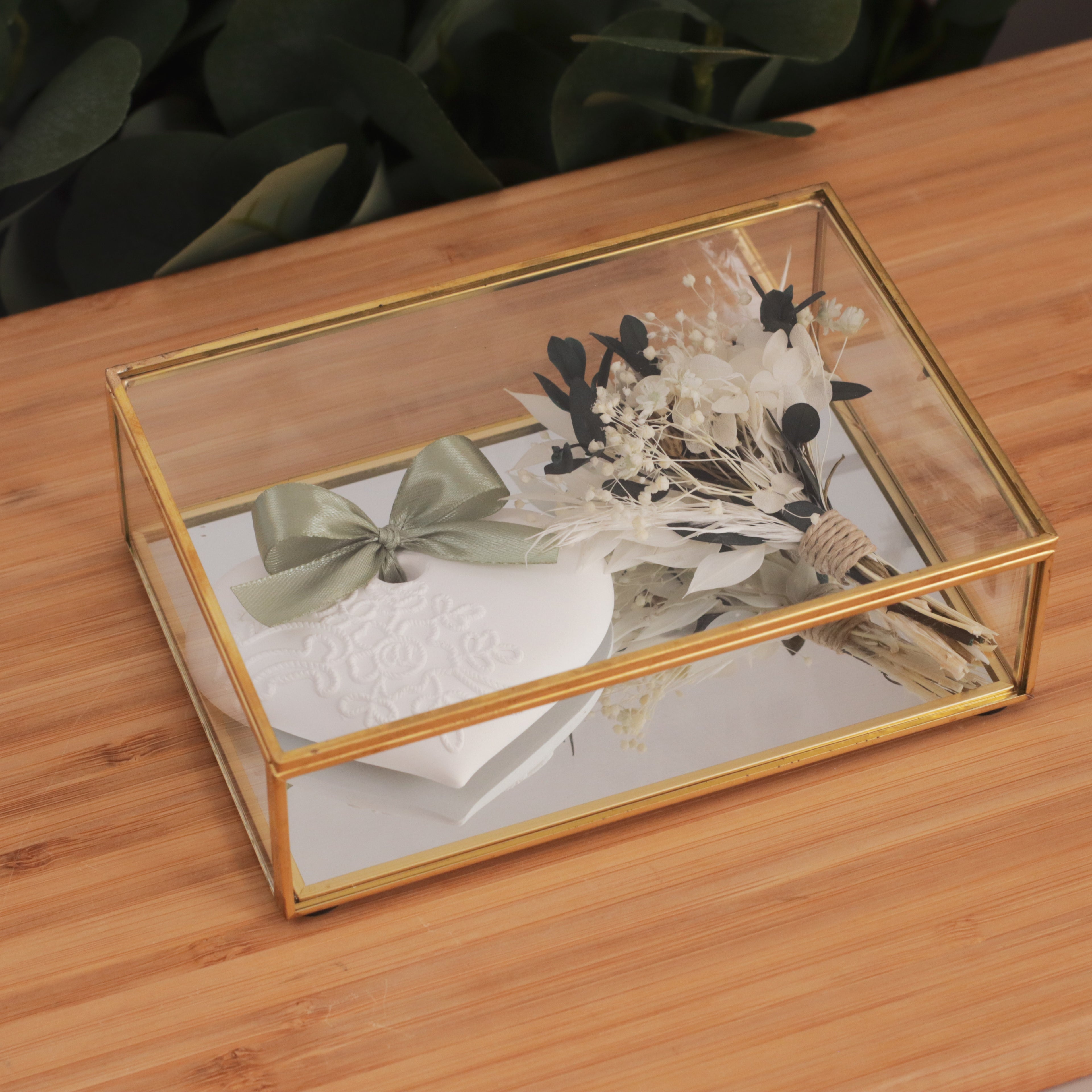 Conjunto coração perfumado com ramo