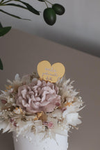 Vaso Amor com flores preservadas e gesso perfumado