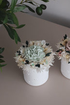 Vaso Amor com flores preservadas e gesso perfumado