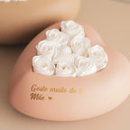 Coração com rosas brancas "Mãe"