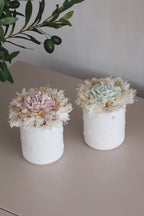 Vaso Amor com flores preservadas e gesso perfumado
